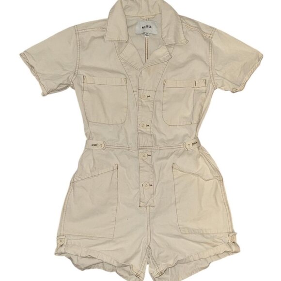 Pistola Tan and cream Utility romper with pockets - Picture 1 of 2